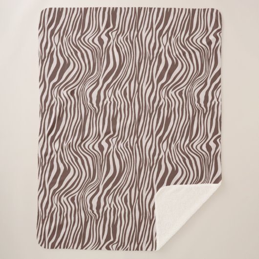 Couverture Sherpa Impression Zebra Brown Crème (Devant)