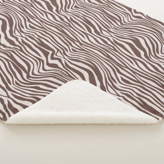 Couverture Sherpa Impression Zebra Brown Crème (3/4)