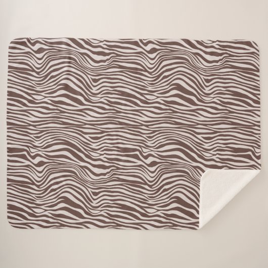 Couverture Sherpa Impression Zebra Brown Crème (Devant (Horizontal))
