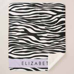 Couverture Sherpa Impression Zèbre, Grilles, Noir Et Blanc, Votre No