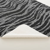 Couverture Sherpa Impression Zèbre Noir et Gris Argent (3/4)