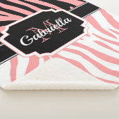 Couverture Sherpa Impression Zèbre rose (3/4)
