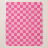 Couverture Sherpa Imprimé à carreaux rose (Devant)