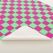 Couverture Sherpa Imprimé à carreaux rose et vert (3/4)