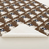 Couverture Sherpa imprimé chien mignon sur brun (3/4)