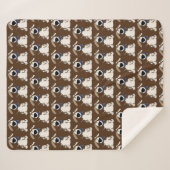 Couverture Sherpa imprimé chien mignon sur brun (Devant (Horizontal))