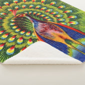 Couverture Sherpa imprimé de paon amusant (3/4)