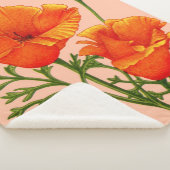 Couverture Sherpa imprimé de pavot orange en Californie (3/4)