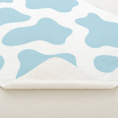 Couverture Sherpa imprimé de vache bleu pastel kawaii (3/4)