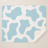 Couverture Sherpa imprimé de vache bleu pastel kawaii (Devant (Horizontal))