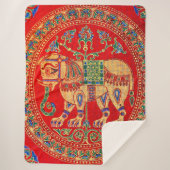 Couverture Sherpa imprimé d'éléphants est-indiens (Devant)
