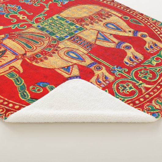 Couverture Sherpa imprimé d'éléphants est-indiens (3/4)