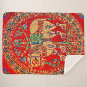 Couverture Sherpa imprimé d'éléphants est-indiens (Devant (Horizontal))