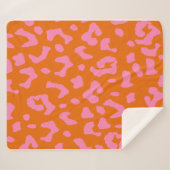 Couverture Sherpa Imprimé léopard rose et orange (Devant (Horizontal))