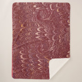 Couverture Sherpa imprimé marbre rouge brique (Devant)