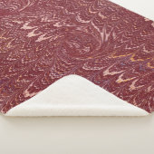 Couverture Sherpa imprimé marbre rouge brique (3/4)