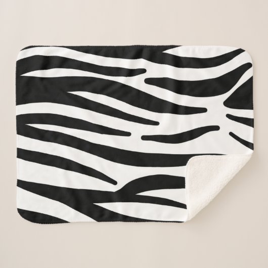 Couverture Sherpa imprimé zèbre noir blanc (Devant (Horizontal))