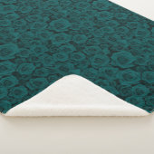 Couverture Sherpa Imprimée Rose Vert Émeraude Conf (3/4)