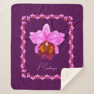 Couverture Sherpa Imprimez Personnalisé Cattleya Orchid Motif