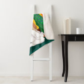 Couverture Sherpa Indian girl playing sitar with a peacock (En situation)