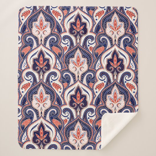 Couverture Sherpa Indian paisley pattern seamless. Persian arabesque (Devant)