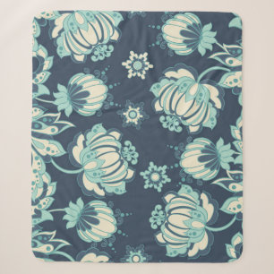 Couverture Sherpa Indien Floral Vintage sans fil Motif