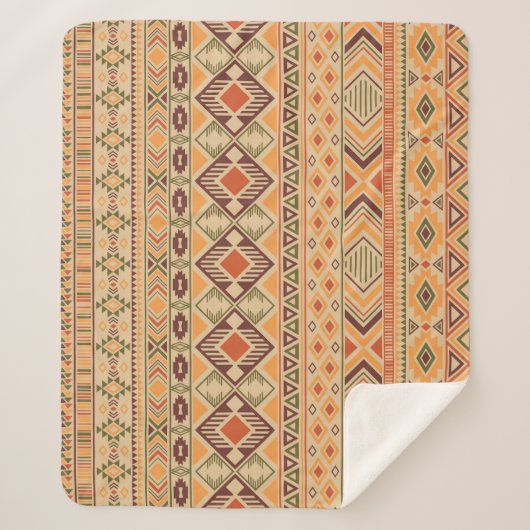 Couverture Sherpa Indien péruvien : Tribal Geometry Seamless (Devant)