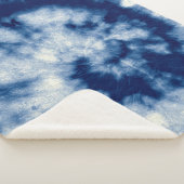 Couverture Sherpa Indigo Round. Teinture à tarte bohémienne. Psyched (3/4)