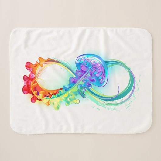 Couverture Sherpa Infini avec méduse arc-en-ciel (Devant (Horizontal))