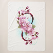 Couverture Sherpa Infinité avec les fleurs Sakura (Devant)