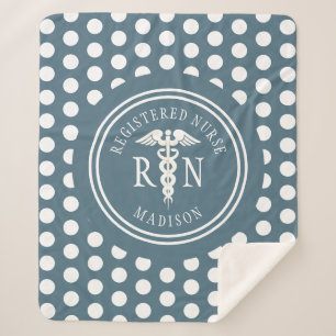 Couverture Sherpa Infirmière personnalisée RN Médicale Dot Motif
