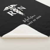 Couverture Sherpa Infirmière RN Diplômée Médicale Noir Blanc Personn (3/4)