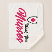 Couverture Sherpa Infirmières Mercis| Rose (Devant)