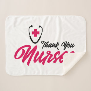 Couverture Sherpa Infirmières Mercis Rose