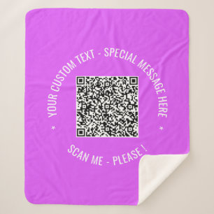 Couverture Sherpa Info d'analyse de code QR Texte personnalisé Blanc