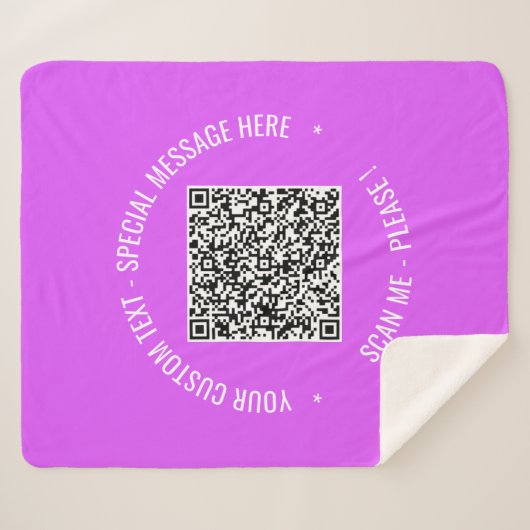 Couverture Sherpa Info d'analyse de code QR Texte personnalisé Blanc (Devant (Horizontal))