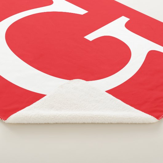 Couverture Sherpa Initial Letter Monogram Red White Plain Simple (3/4)