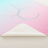 Couverture Sherpa Initiales 2 superposées Modernes | Turquoise Rose (3/4)