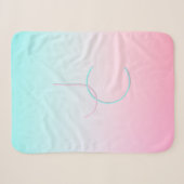 Couverture Sherpa Initiales 2 superposées Modernes | Turquoise Rose (Devant (Horizontal))