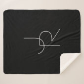 Couverture Sherpa Initiales de chevauchement modernes 2 | Blanc sur  (Devant (Horizontal))