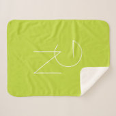 Couverture Sherpa Initiales de chevauchement modernes 2 | Lime vert (Devant (Horizontal))