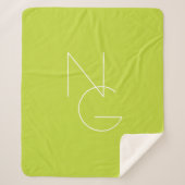 Couverture Sherpa Initiales de chevauchement modernes 2 | Lime vert (Devant)