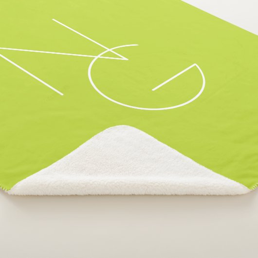 Couverture Sherpa Initiales de chevauchement modernes 2 | Lime vert (3/4)