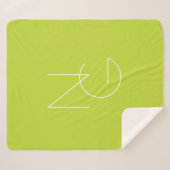 Couverture Sherpa Initiales de chevauchement modernes 2 | Lime vert (Devant (Horizontal))