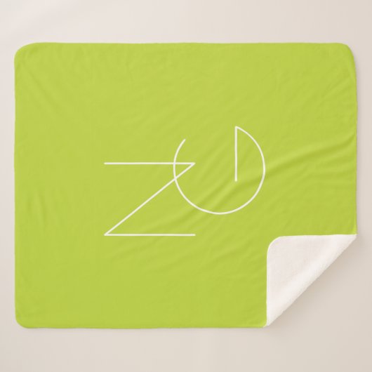 Couverture Sherpa Initiales de chevauchement modernes 2 | Lime vert (Devant (Horizontal))