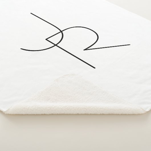 Couverture Sherpa Initiales de chevauchement modernes 2 | Noir en bl (3/4)