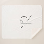 Couverture Sherpa Initiales de chevauchement modernes 2 | Noir en bl (Devant (Horizontal))