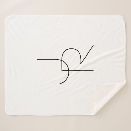 Couverture Sherpa Initiales de chevauchement modernes 2 | Noir en bl (Devant (Horizontal))