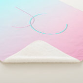 Couverture Sherpa Initiales de chevauchement modernes 2 | Rose turqu (3/4)