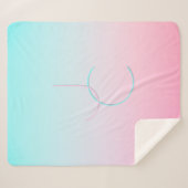 Couverture Sherpa Initiales de chevauchement modernes 2 | Rose turqu (Devant (Horizontal))